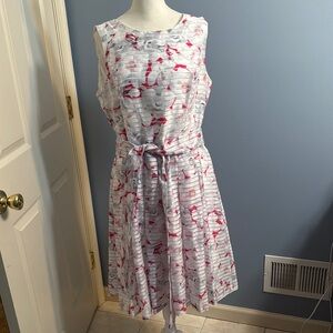 Tommy Hilfiger White and Pink Sleeveless Sundress